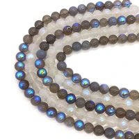 wholesal natural moonstone bead labradorite smooth round loose beads diy jewelry making charms for bracelet necklace earrings