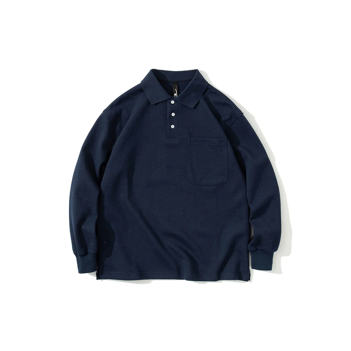 

Мужской пуловер с отложным воротником и длинным рукавом, в японском стиле, рубашки поло, новинка 2022, повседневные свободные серые и черные т...