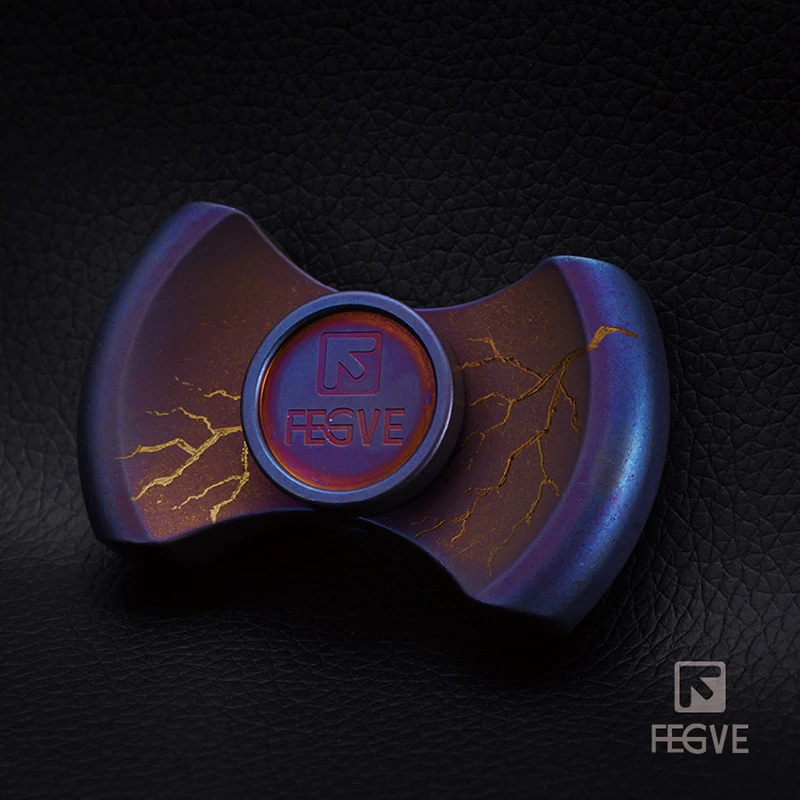 FEGVE титановый сплав обжаренный синий светящийся Спиннер с рисунком