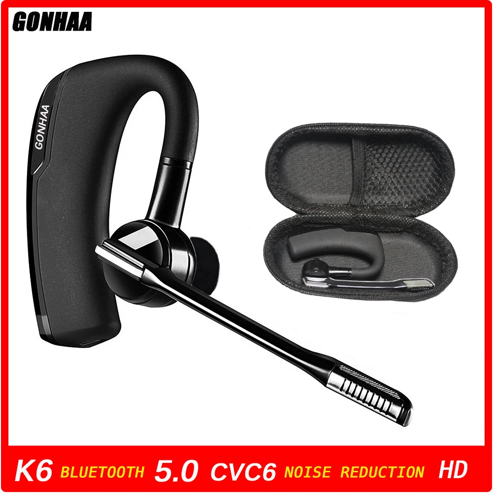 

K6 Bluetooth Earphones Business Headset Wireless Headphones HD Noise Reduction With Car Bluetooth Earpiece