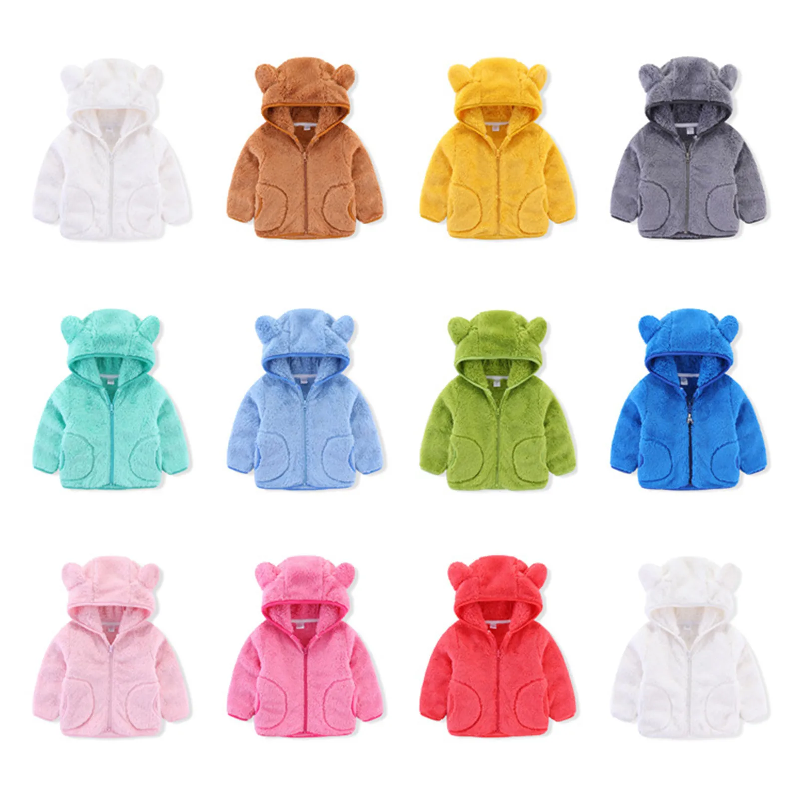

New Kids Baby Flannel jacket Warm Girls Boys Flannel Winter Fleece Jackets Sweatshirt Hooded Coats Animal child hat All-match Y4