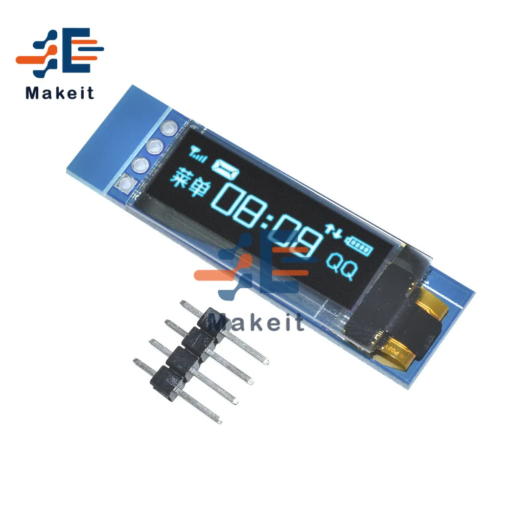 Модуль OLED дисплея 0 91 дюйма 4 контакта 128x32 IIC I2C серийный синий белый SSD1306