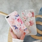 Роскошный 3D силиконовый чехол для iPhone 6 7 6S 8 Plus 5S SE X XS MAX XR, противоударный рельефный чехол для телефона с цветами для iPhone 7, чехол для девушки