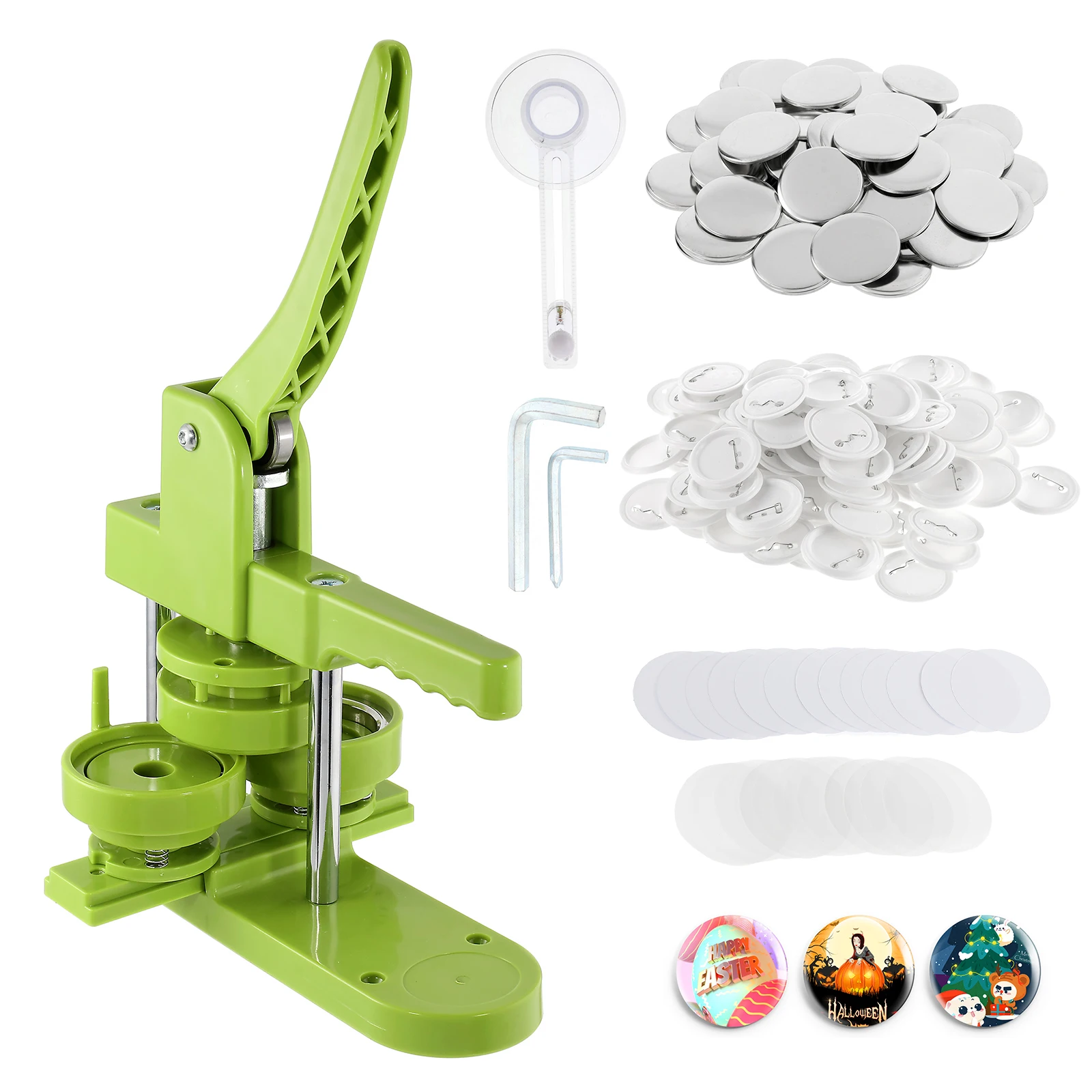 

Button Badge Maker Machine 58mm (2.25in) DIY Badge Pin Maker Machine Kit with 100pcs Badge 58mm Button Badge Maker Spare Mold