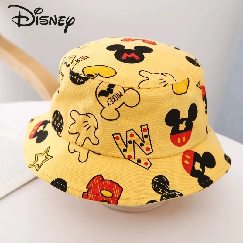 

Disney New Hat Spring and Autumn Thin Cartoon Cute Mickey Fisherman Hat Children Summer Fashion Leisure Breathable Basin Hat