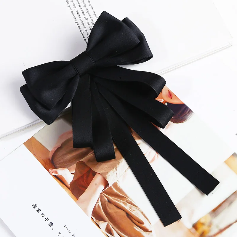 Женская Брошь Длинная лента большая полоса бант рубашка галстук-бабочка заколки