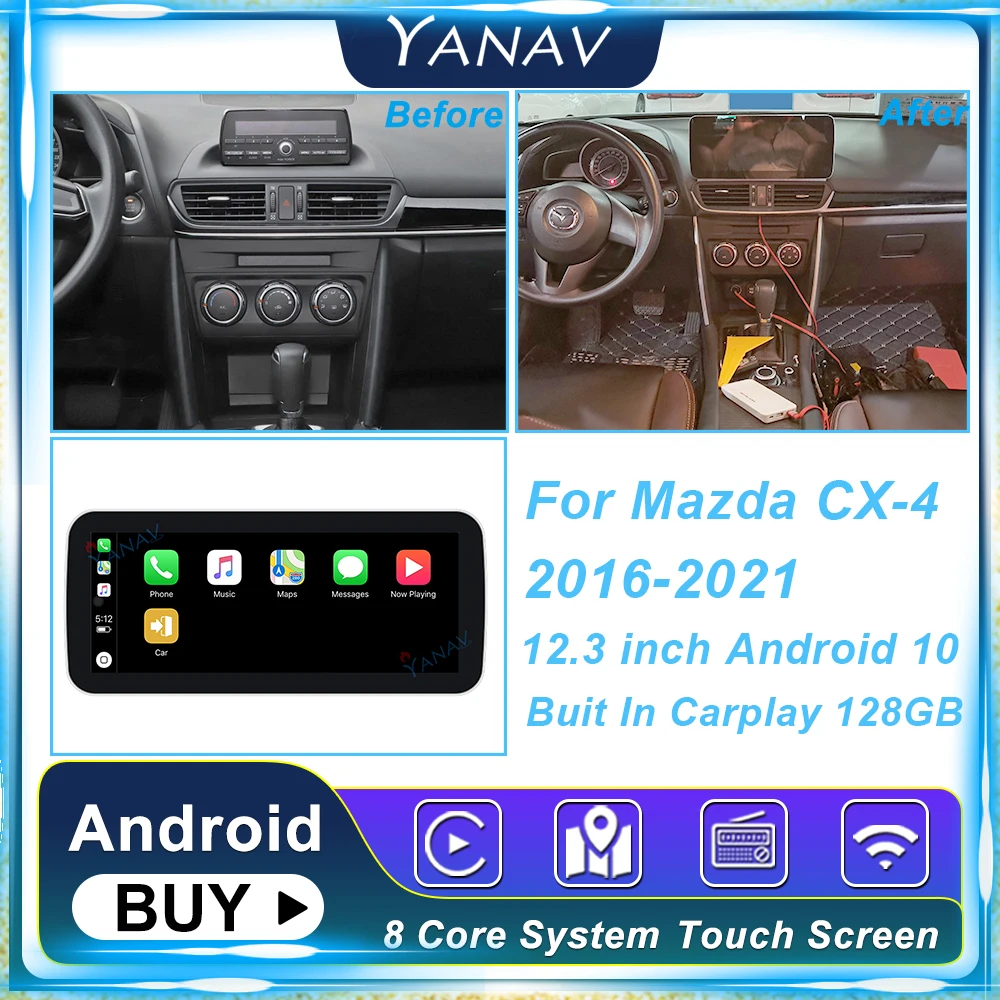 

Автомобильная магнитола для Mazda, 12,3 дюйма, 150-2016, Android, стереоприемник, Авторадио, 2din, GPS-навигация, мультимедийный видеомагнитофон
