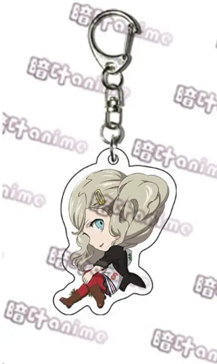 Золотой Аниме Persona 5 Ren Amamiya Morgana Ryuji Sakamoto Ann Takamaki Makoto Niijima Косплей акриловый брелок кулон брелок с игрушкой подарок - Цвет: Золотой