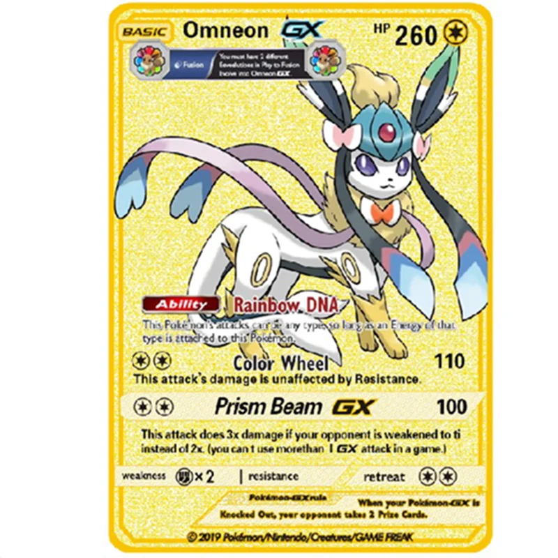 Juego de cartas de Metal de Pok&eacute;mon para ni&ntilde;os, juego de cartas de oro, Batalla de Anime, Pokemon, Pokemon Gold, HP, ingl&eacute;s, Kaarten, Charizard, Pikachu, colecci&oacute;n de acci&oacute;n, juguetes para ni&ntilde;os-1