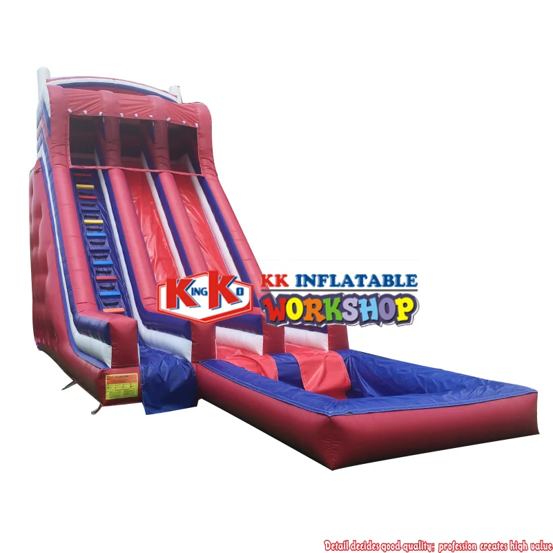 XBL Fun Equips Red& Deep Blue Crush Inflatable Water Slide With Pool ,Entertainment Events Or Backyard Use Wet Slides images - 6
