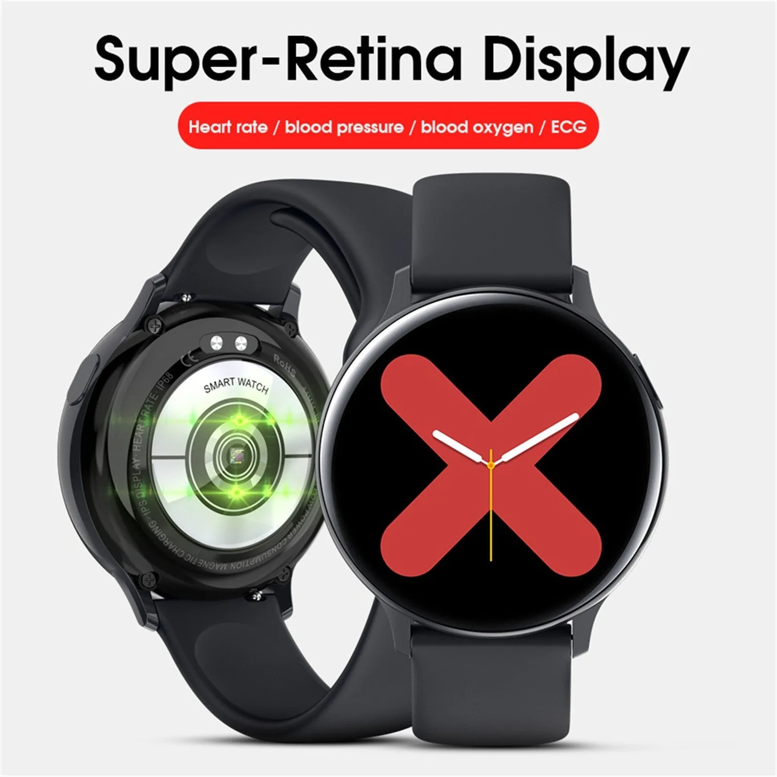 Смарт-часы S20 с сенсорным экраном Ip67 пульсометром и тонометром | Электроника