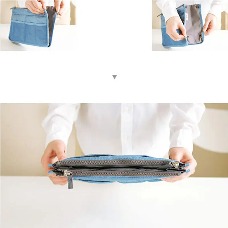 

2020 Fashion Travel Insert Handbag Organizer Purse Large liner Nylon Organizer Tidy Eco-Friendly Folding Storage Bags 5 Colors