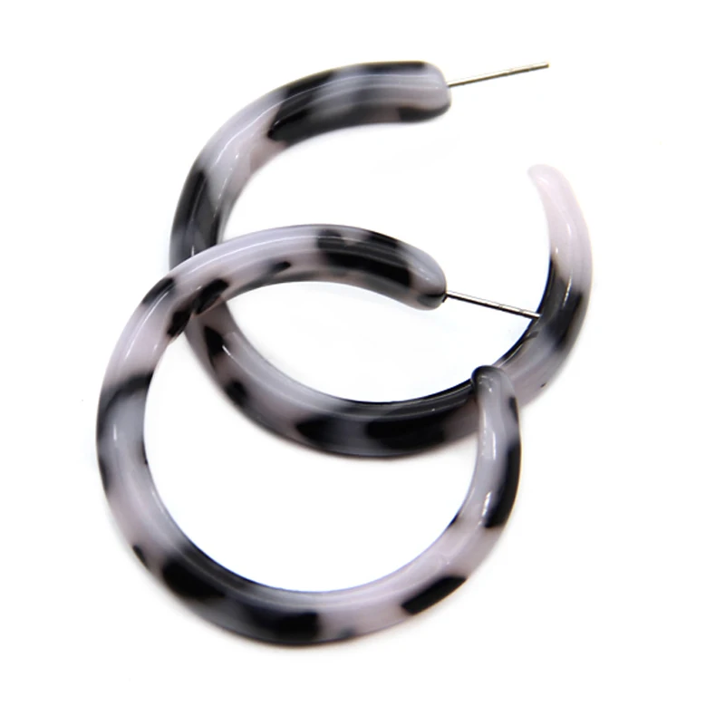 

Mottled Cheap Trendy Personalized Acrylic Small Hoop Earrings