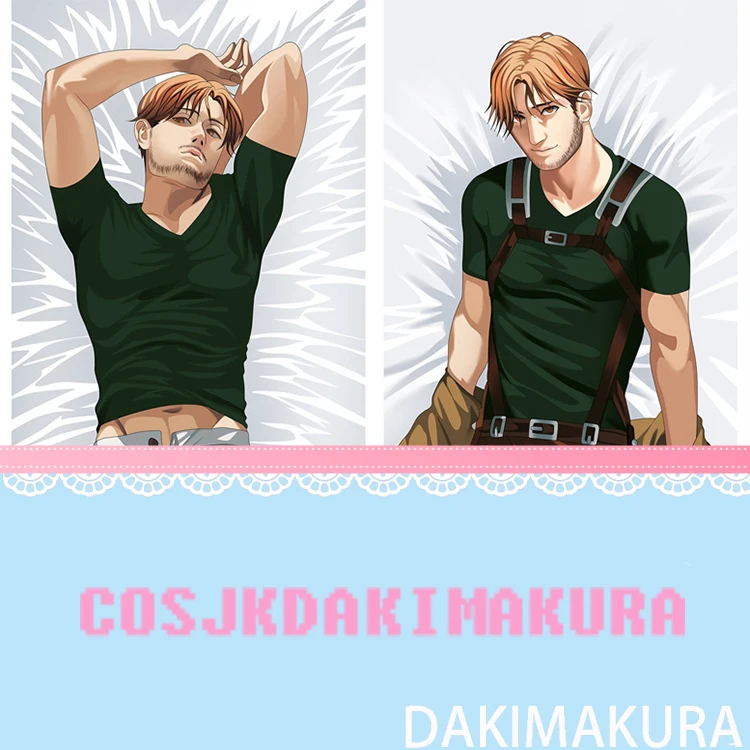 Аниме дакимакура атака на Титанов Эрвин Смит HD подушка с принтом чехол