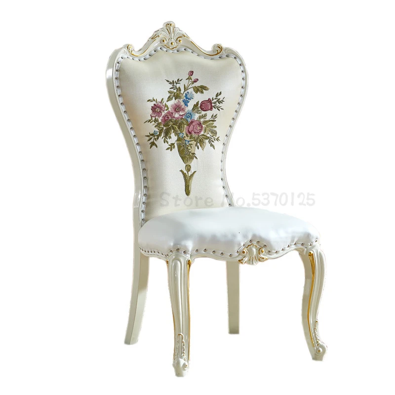 Европейское обеденное кресло простое из цельной древесины мягкая сумка ткани