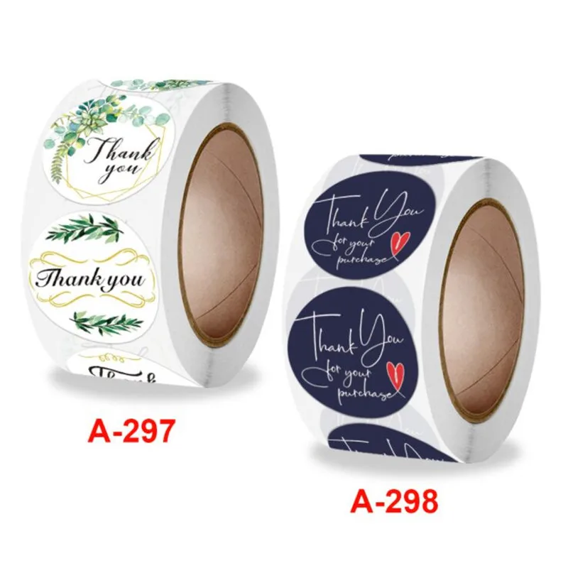 500Pcs Round Shape 2.5cm Thank You for your purchase Thank you flower stickers wedding gifts decorative sticker