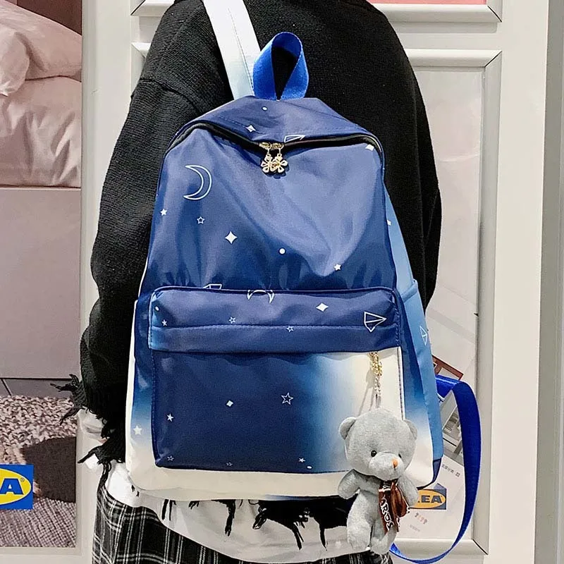 Женский рюкзак для ноутбука девочек в Корейском стиле черный Ретро стиль модные