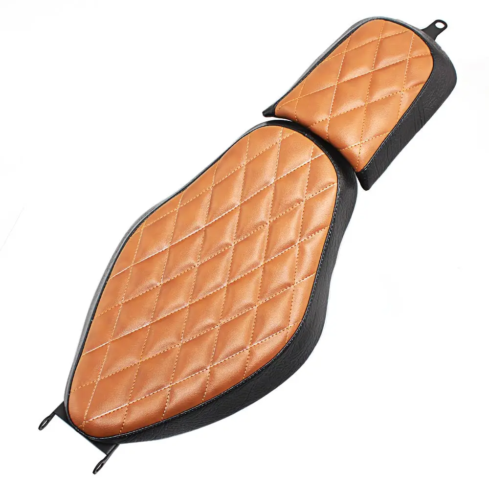 

Moto Solo Rider Driver Seat Two-Up Seat Rear Passenger Pillion Pad For Harley Sportster XL 883 1200 883 Forty-Eight Roadster