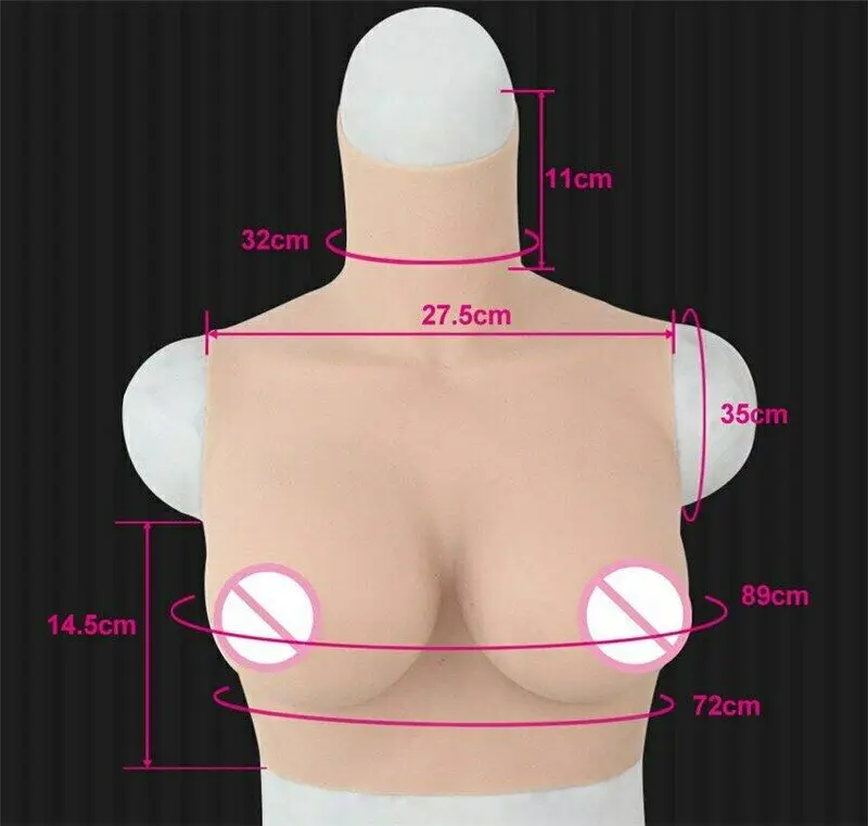 Full Silicone Breast Forms D Cup Boobs Sleeveless Body Shaper for Transgender and Crossdresser and Women with Chest Resection