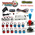 Аркадный Комплект сделай сам с 3d коробкой 4018 8000 в 1, плата Wi-Fi, светодиодная кнопка, копия Sanwa, джойстик, адаптер питания европейского стандарта, кабель, динамик