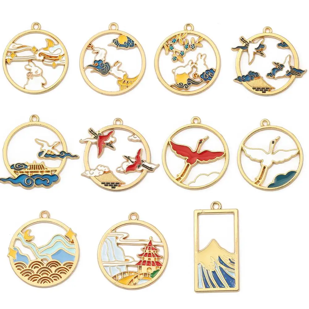 Новое поступление 2 шт Необычные эмалированные подвески из сплава металла