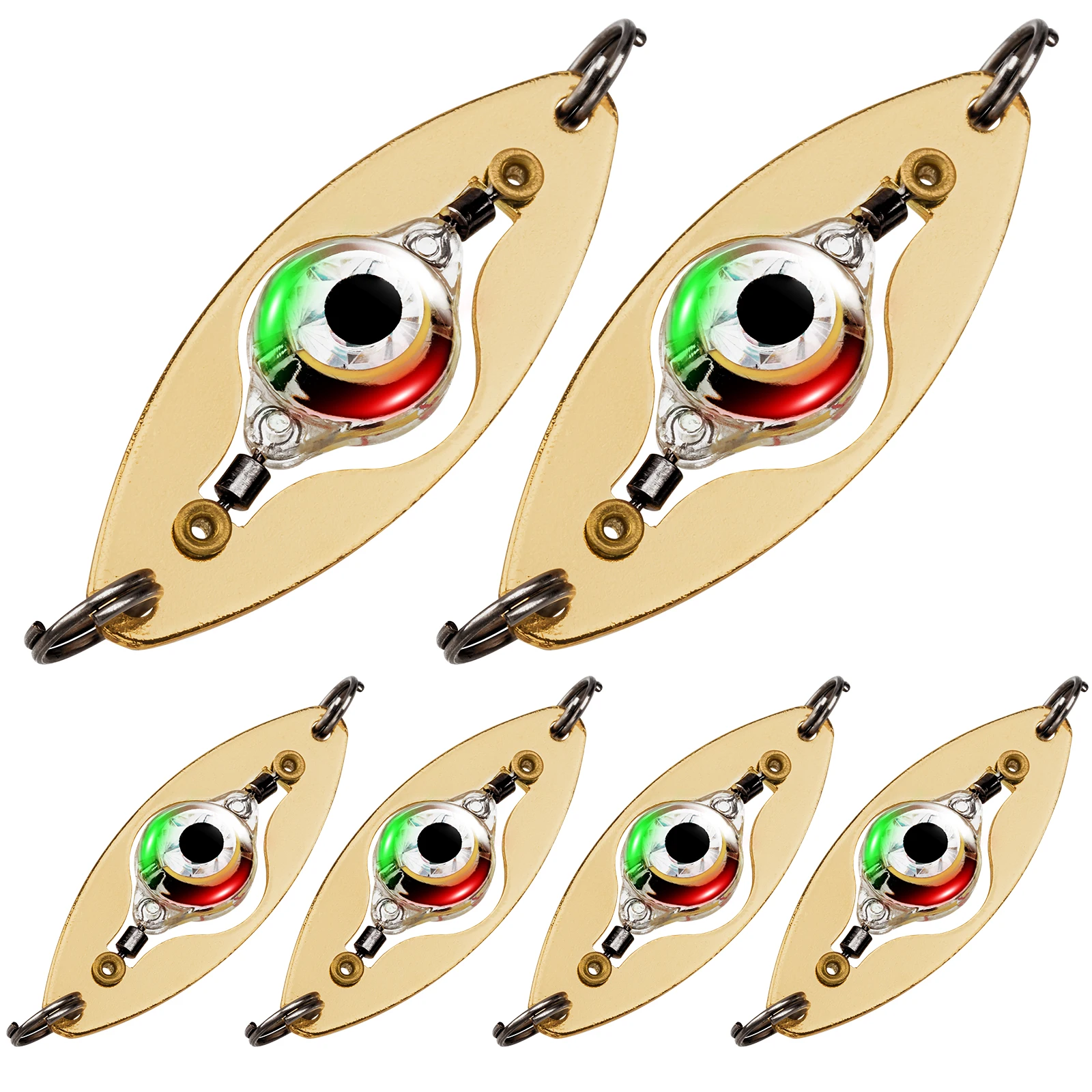 

6pcs LED Fishing Lure 5.5cm 9g Fish Flash Lamp Fishing Tackle Metal Spoon Lure Light Fishing Wobblers