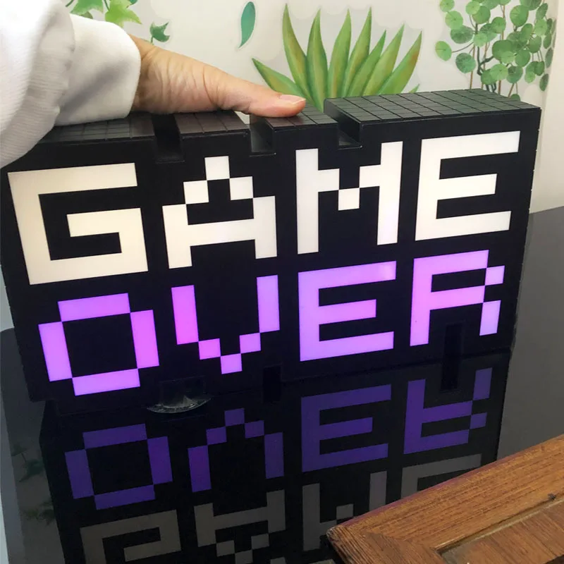 

GAME OVER Music Rhythm Light Breathing Night Light Game Atmosphere Light Bar Desktop Decoration Light LED Table Lamp Gift