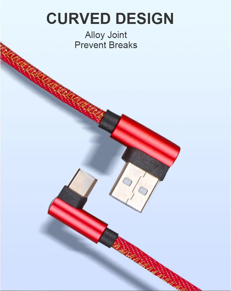 VLAMPO 1 м 2 м 90 градусов зарядный кабель зарядное устройство Micro usb type-C Быстрая зарядка для samsung Galaxy HUAWEI XIAOMI type-c кабель для передачи данных