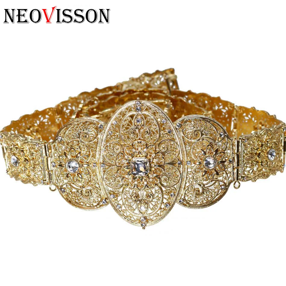 Женский пояс с большим эллипсом NEOVISSON металлический на заказ 3 цвета стразы