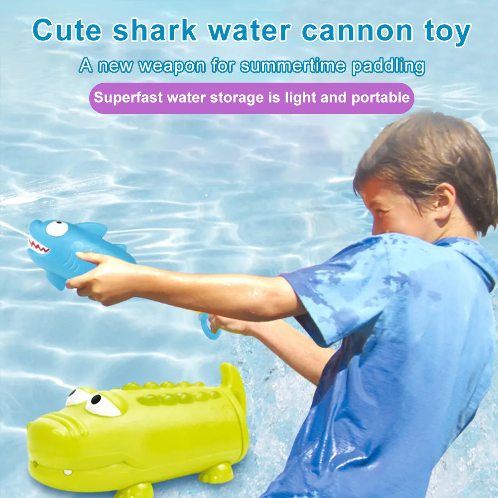 

Childrens animal water cannon crocodile shark water spray pump summer boys and girls playing in the water and bathing beach toys