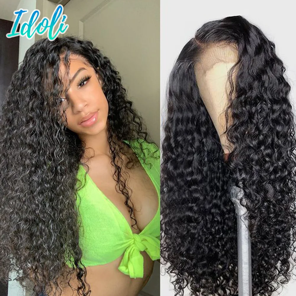 Человеческих волос глубокая волна фронтальной парик 13x4 Синтетические волосы на