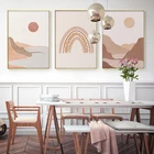 Бохо середины века плакат солнце Радуга горы абстрактный пейзаж холст картина Печать настенные художественные фотографии гостиной домашний декор