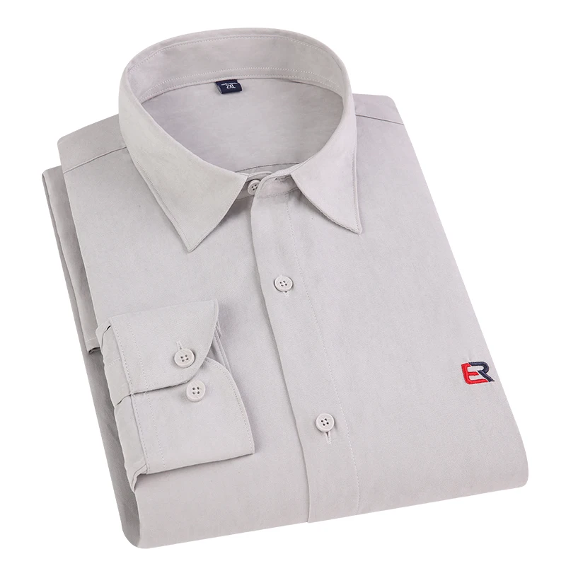 Casual Men's Shirt Long Sleeve Fashion No Fade Wrinkle Slim Fit Male Quality Blouse