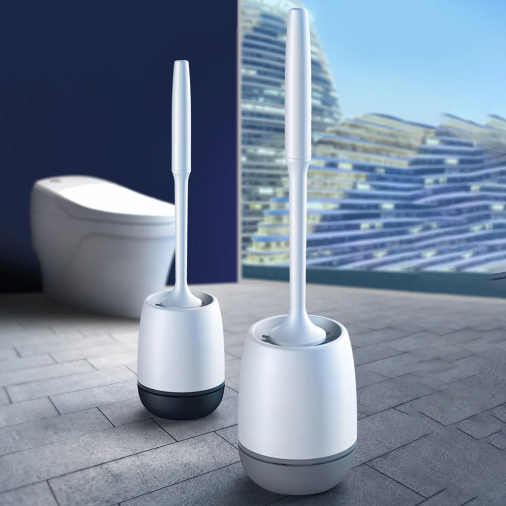 

Toilet Brush Set Toilet Clean Toilet Brush Long Handle Silica Wool Suit Standing Style Grey