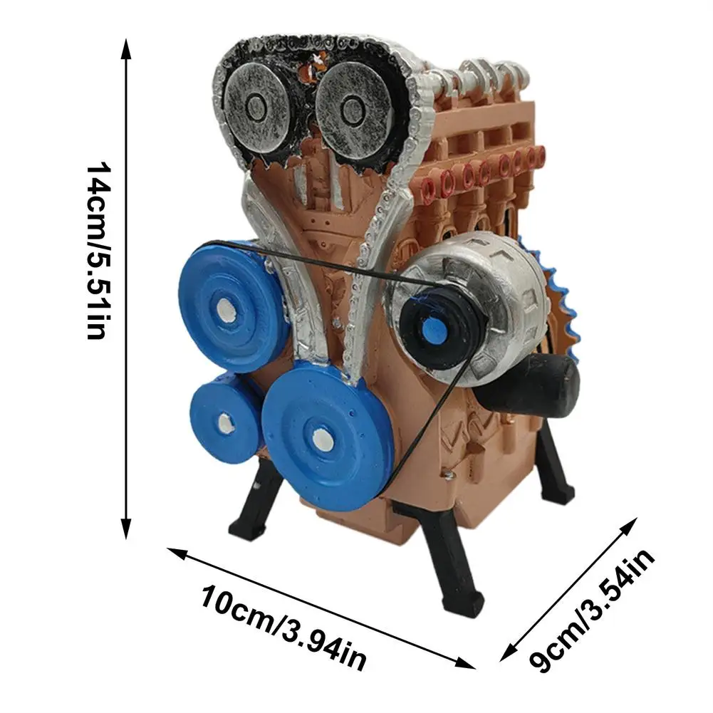 

Resin Car Engine Model Mechanical Engine Art Ornament Handmade Metal Engine Model Creative Study Room Office Desktop Decoration