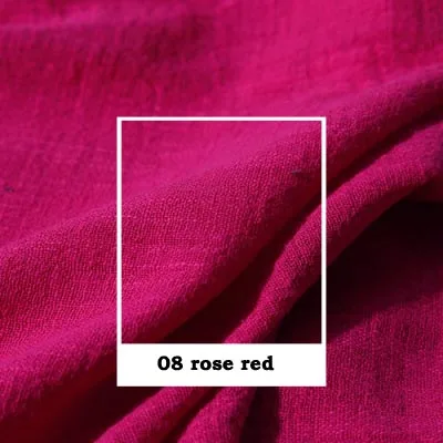 08 rose red Художественный Ретро Slub креп хлопок/лен белый желтый оранжевый кофе темно серый красный мягкая ткань для ручной работы летнее платье Блузка - Цвет: 08 rose red