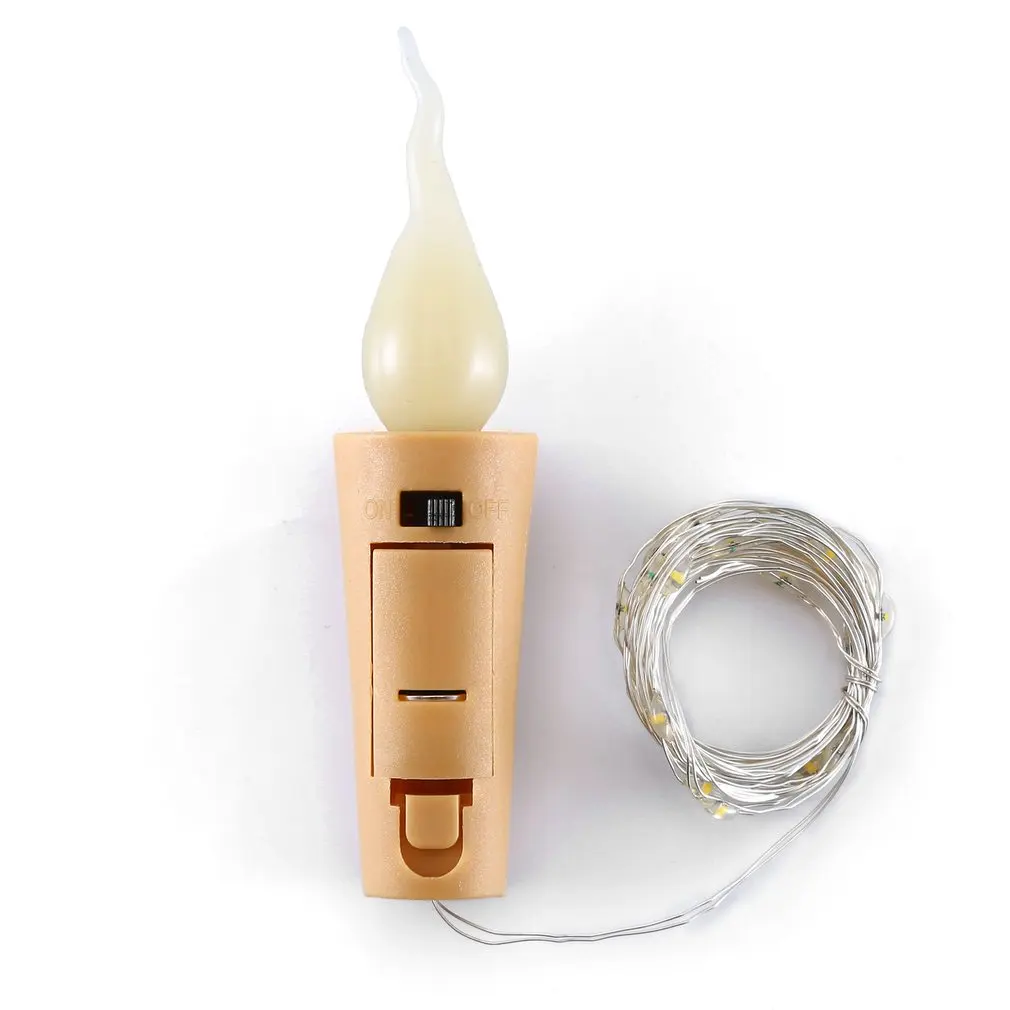 Светодиодная пламенная свеча пробка для стеклянной бутылки светильник гирлянда