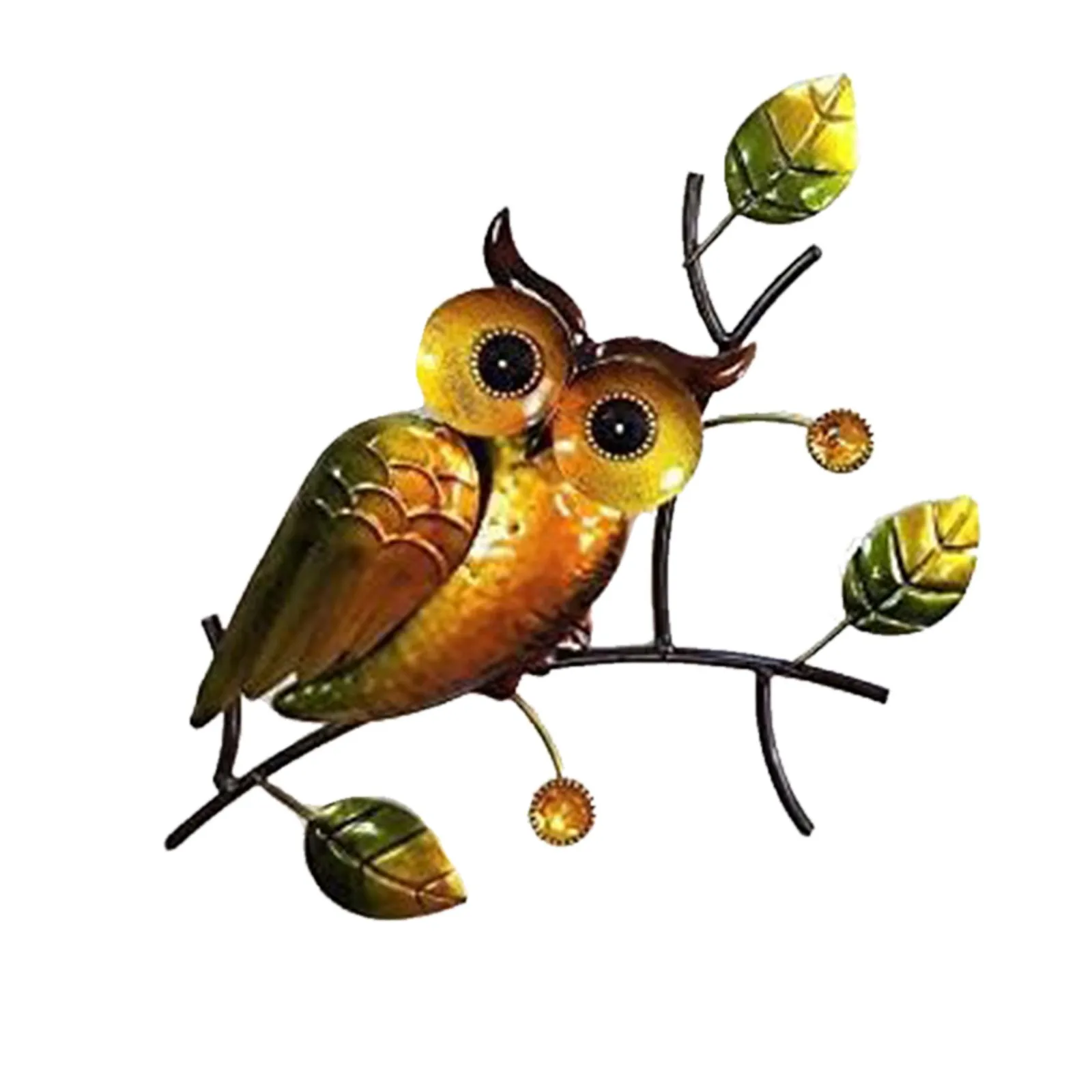 

Painted Owl Crafts Three-dimensional Background Wall Metal Wall Hanging Iron Art Retro Home Decoration Courtyard Garden Decor