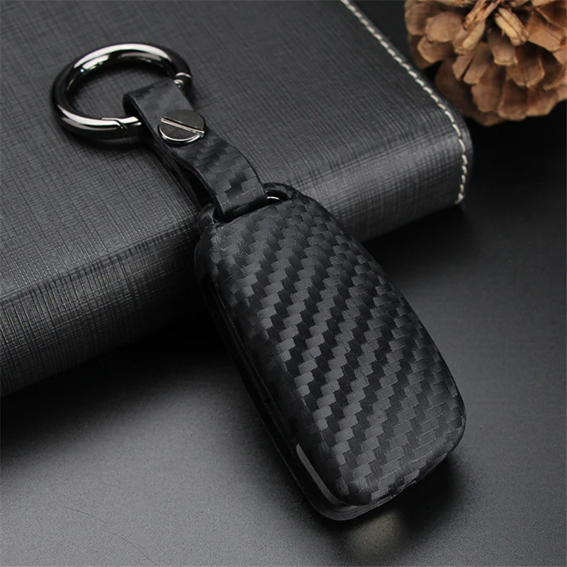 

TPU Car Key Case Auto Key Protection Cover For Audi C6 A7 A8 R8 A1 A3 A4 A5 Q7 Black Soft Carbon Fiber Pattern Car Holder Shell