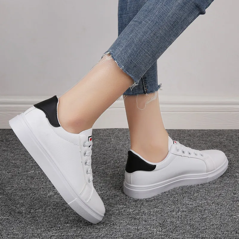 

White Shoes Women Sneakers Spring Brand Fashion Leather Casual Shoes Zapatillas Mujer Ladies Luxury Sneakers Sapato Feminino
