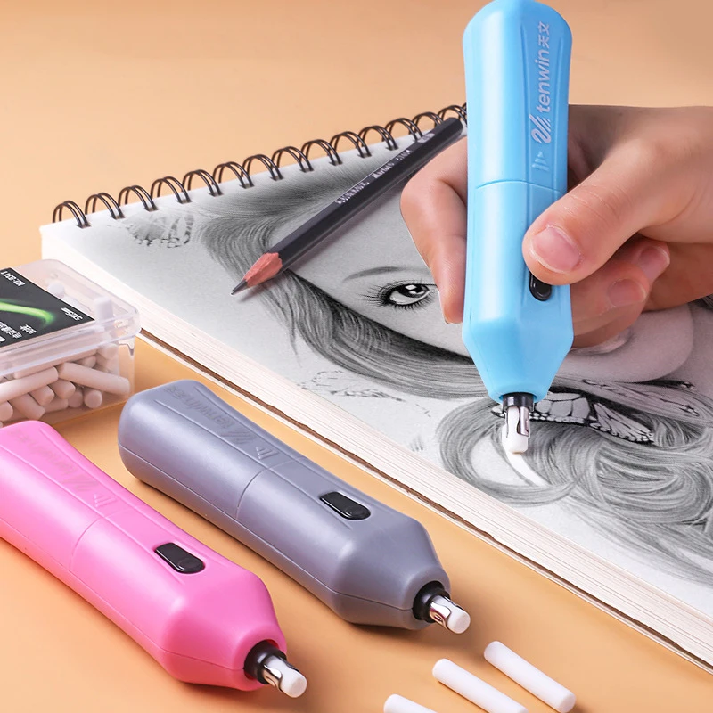 

Pencil Drawing Mechanical Electric Eraser Cute Kneaded Erasers for Kids School Office Supplies Rubber Pencil Eraser Refill Gift