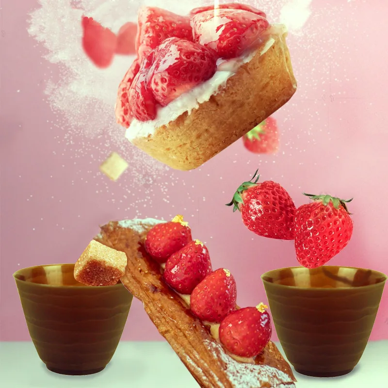 

50pcs Net red dessert cups 130ml creative mousse cake pastry plastic cups diy baking packaging ice cream pudding cup with lid