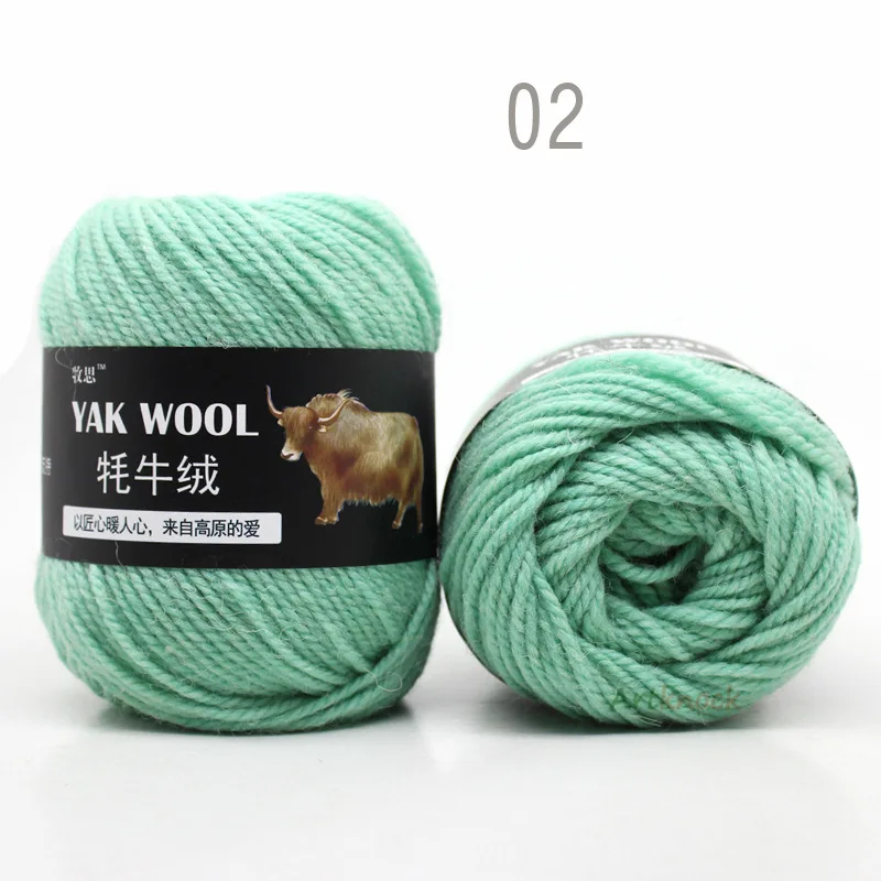 02 15pcs 15 шт. х 100 г шерстяная пряжа для ручного вязания свитера шерсть яка кроше пряжа игла 4,5 мм 3 слойная тонкая окрашенная - Цвет: 02 15pcs