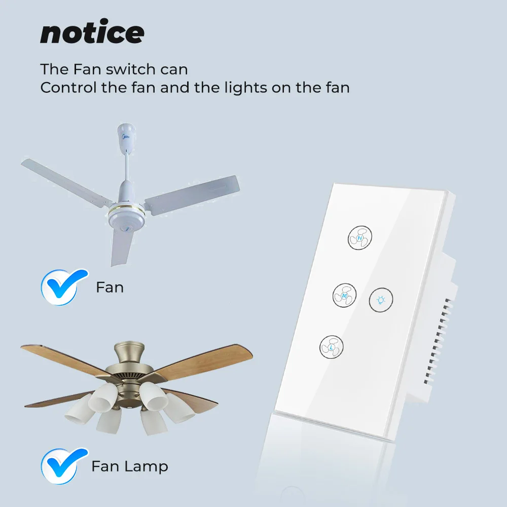 Умный высветильник ель света SMATRUL с сенсорным вентилятором Wi Fi 110 В|Выключатели| |