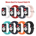 Ремешок спортивный для Huawei Watch Fit, силиконовый браслет карамельных цветов, из чистого дышащего материала, аксессуары для наручных часов Huawei
