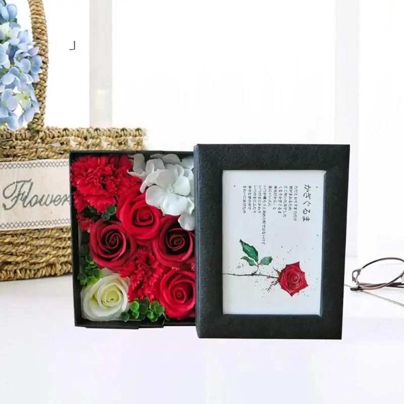 Креативный мыльный цветок коробка Валентина День рождения Свадьба ручной работы