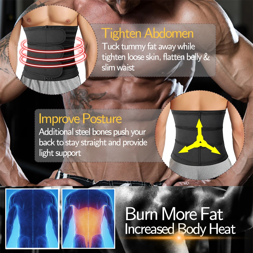 Мужской тренировочный пояс для похудения сжигание жира спортивный триммер