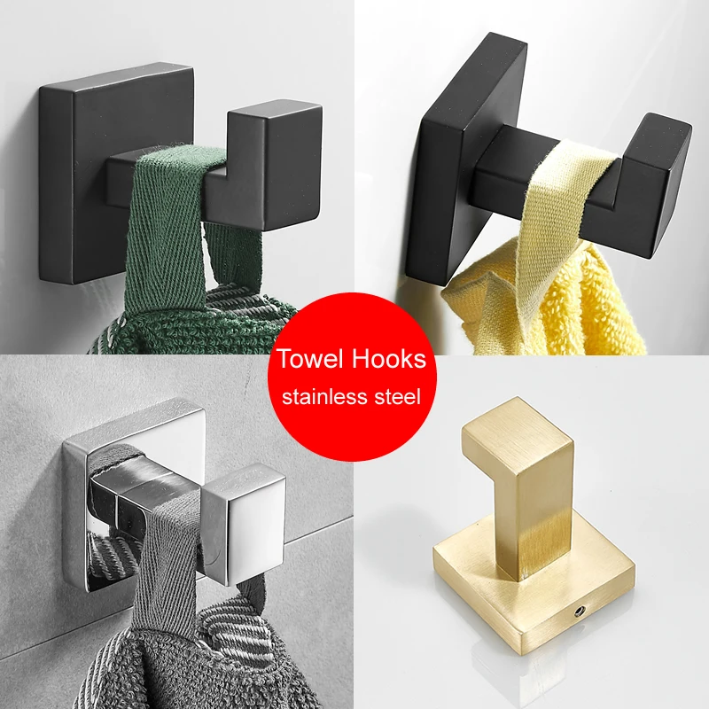 Крючок для халата из нержавеющей стали настенный черный крючок одежды в ванную