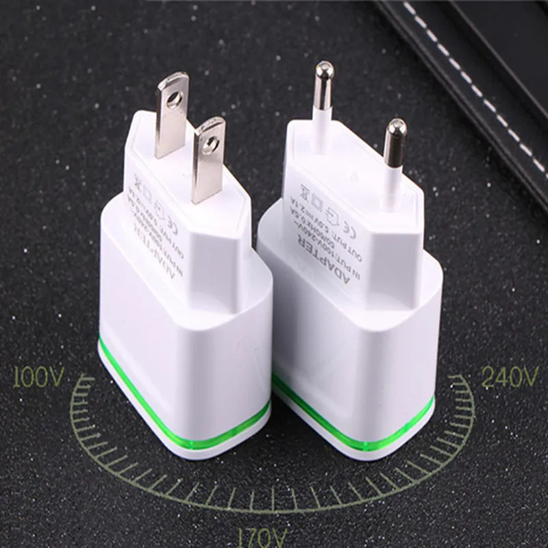 Хорошая Светодиодная лампа 5V 2.1A ЕС/США Подключите телефон USB зарядное устройство