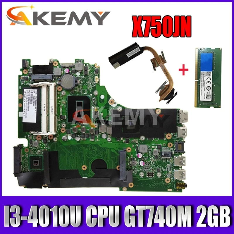 Для For Asus X750JN X750JB X750J A750J K750J материнская плата для ноутбука mainboard i3 4010U процессор